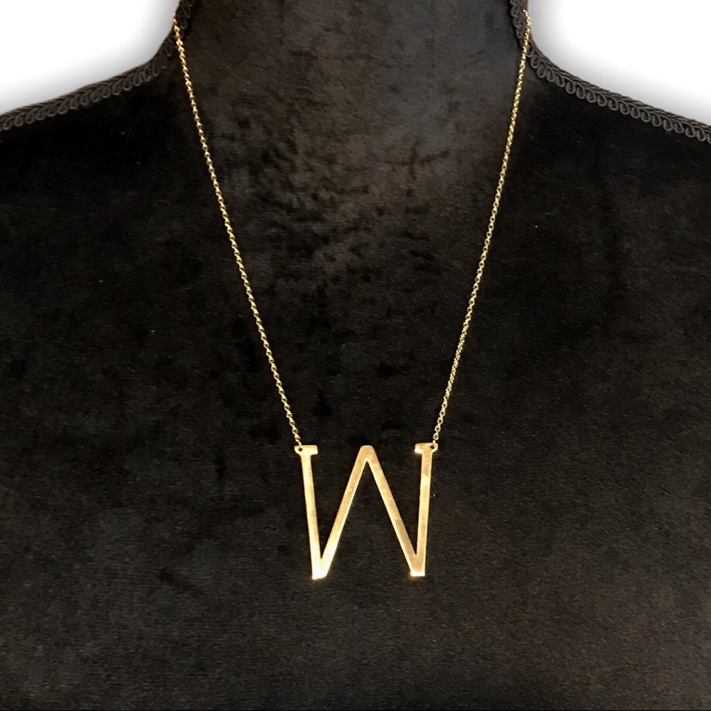 Gold Initial Pendant Necklace Letters A-Z